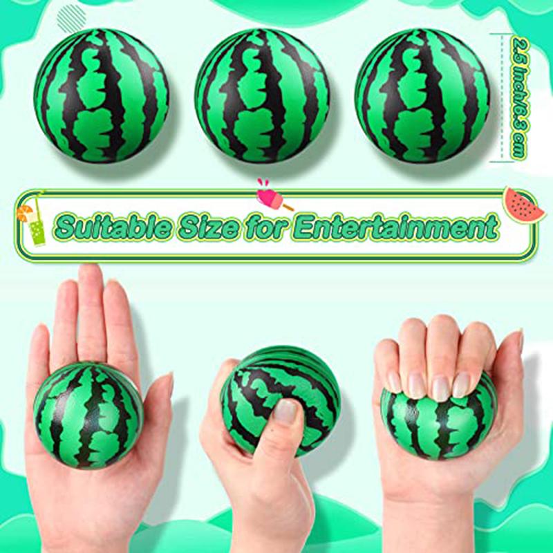 12/24/36PCS Watermelon Stress Balls Sensory Toys Push Stress Relief Soft Foam Ball Squishy Toys for Kids Adults Summer Gifts