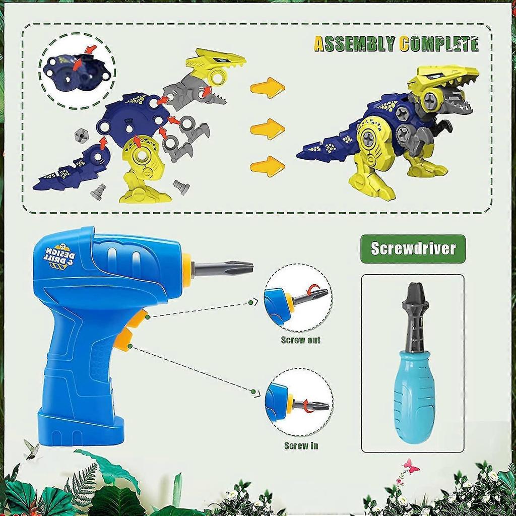 Dinosaur Robot Set Children's Toy With Electric Drill 5 In 1 Transformers Dinosaur Toy Set Dinosaur Assembling Set