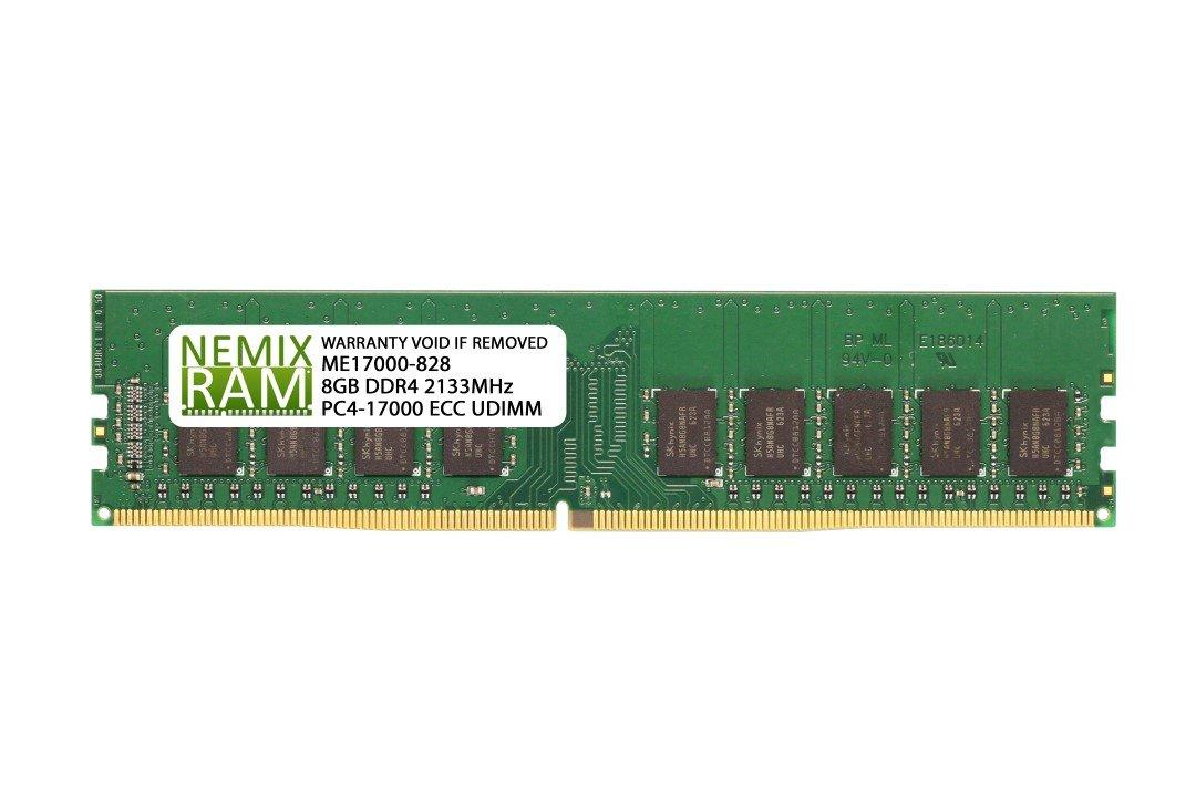 

NEMIX RAM 8GB DDR4 2133MHZ 2Rx8 288pin ECC UDIMM Unbuffered Memory Supports Samsung Unbuffered Memory (1X8GB) PC4-17000 1.2V M391A1G43EB1-CPB