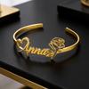 Customized Romantic Rose DIY Name Bracelet Personalized Cuff Bangles Stainless Steel Bracelets Waterproof Summer Elegant Gift