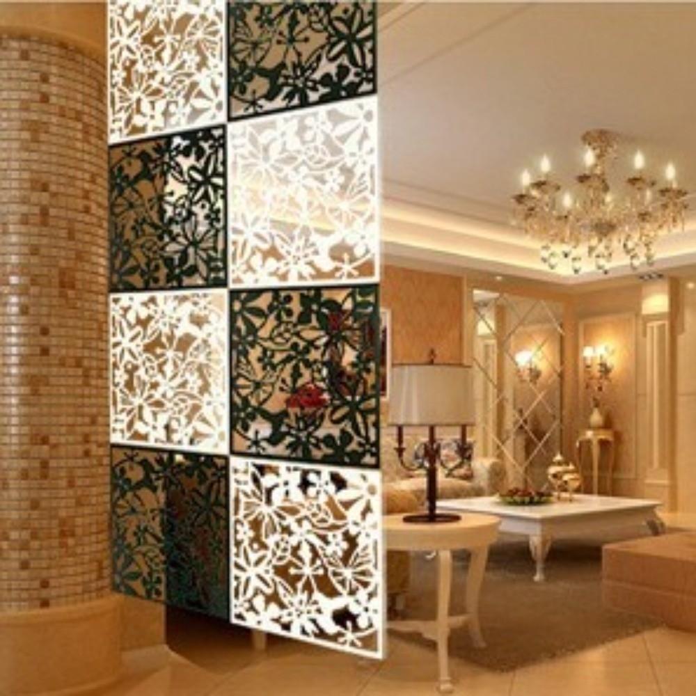 9Pcs Hollow Pattern Hanging Partition Screen Flower Carving DIY Privacy Screen Dining Room