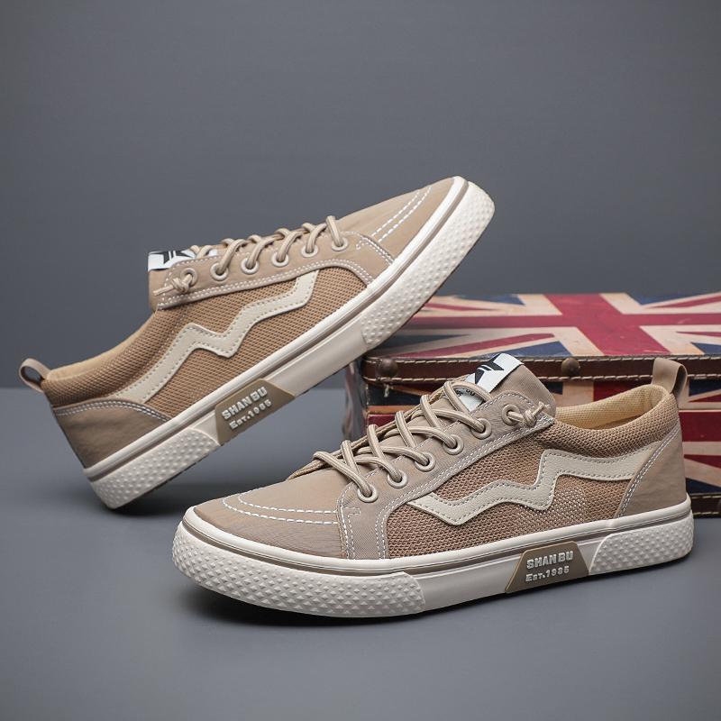 Fashion Men's Spring Canvas Leisure Shoes Korean Version Design Anti-slip Lightweight Wear-Resisting Breathable Lace Up Shoes SS23101