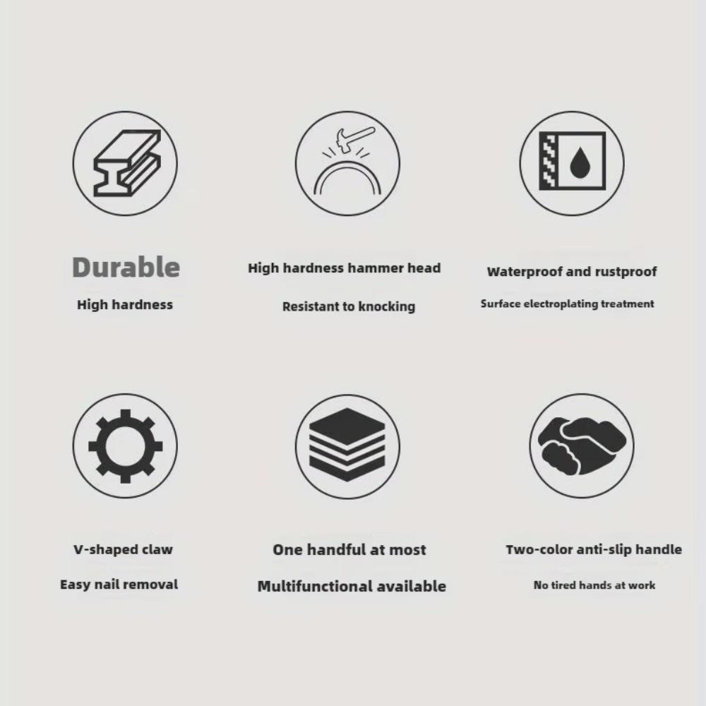 Claw Hammer with Non-Slip Grip, Chrome Vanadium Steel, Ideal for DIY, Home Decor, Maintenance, and Emergency Use