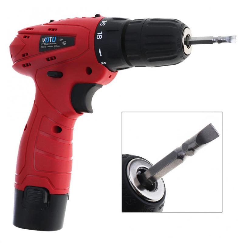 VT101 AC 100 - 240V Electric Cordless Screwdriver with 2*Rechargeable Lithium Battery and 18 Gear