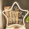 Happy Birthday Letter LED Light Neon Sign Party Decoration Atmosphere Lamp for Birthday Celebration