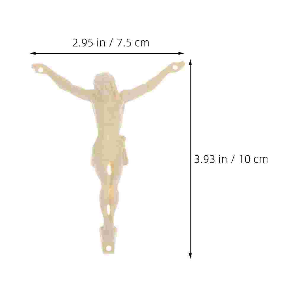 5 Pcs Jesus Figure Accessories Statue Decoration Small Religious DIY Plastic Figurine for Wall Cross Mother