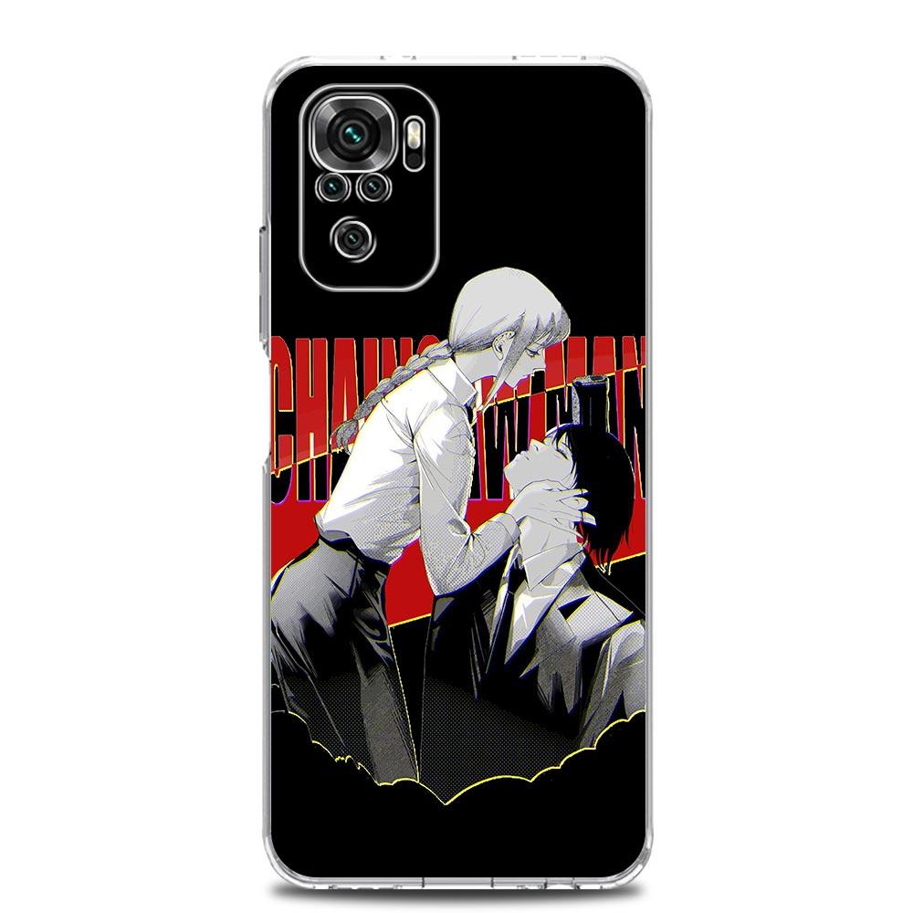 

Чехол для телефона с аниме Denji Chainsaw Man Makima для Xiaomi Redmi Note 12 11 9S 9 8 10 Pro Plus 7 8T 9C 9A 8A K40, игровой прозрачный чехол Note 12Pro Plus