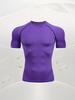 Men's Compression Shirt Quick Dry White Plain Gym T-Shirt Solid Color Workout Sportswear