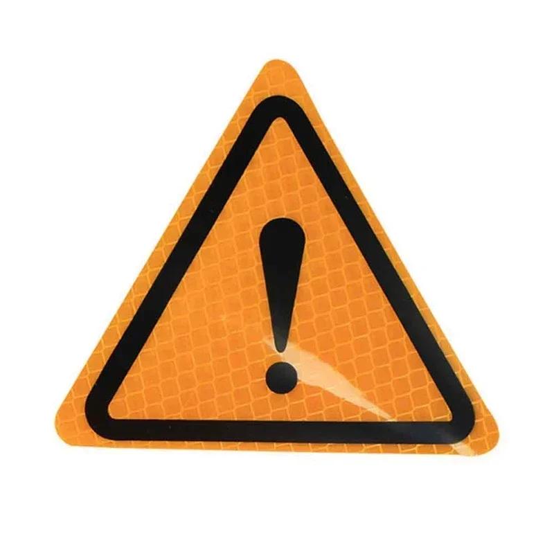 1PC Triangle Exclamation Mark Reflective Warning Sign Car Sticker Night Driving Safety Reflective Sticker for Car Anti-Collision
