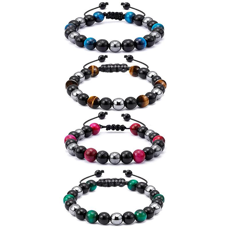 JYL TS Bracelet Men's Beaded  Braided Elastic Boosts Stability & Fortune