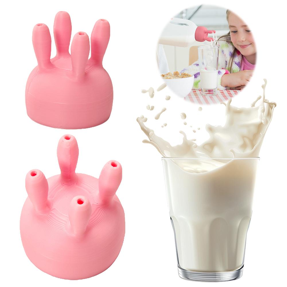 Cow Udder Milk Carton Cap Pour Spout Covers Reusable Udder Shaped Pouring Cap Funny Milk Bottle Diverter for Home Use & Gifts