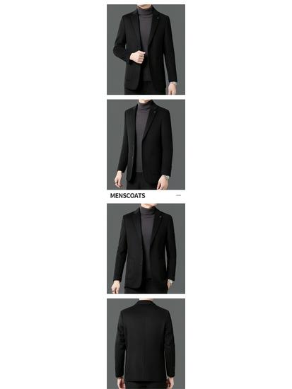 Men's Wool Suit with Goose Down Liner - Fashionable Autumn/Winter Double-Sided Casual Overcoat for Young and Middle-Aged.