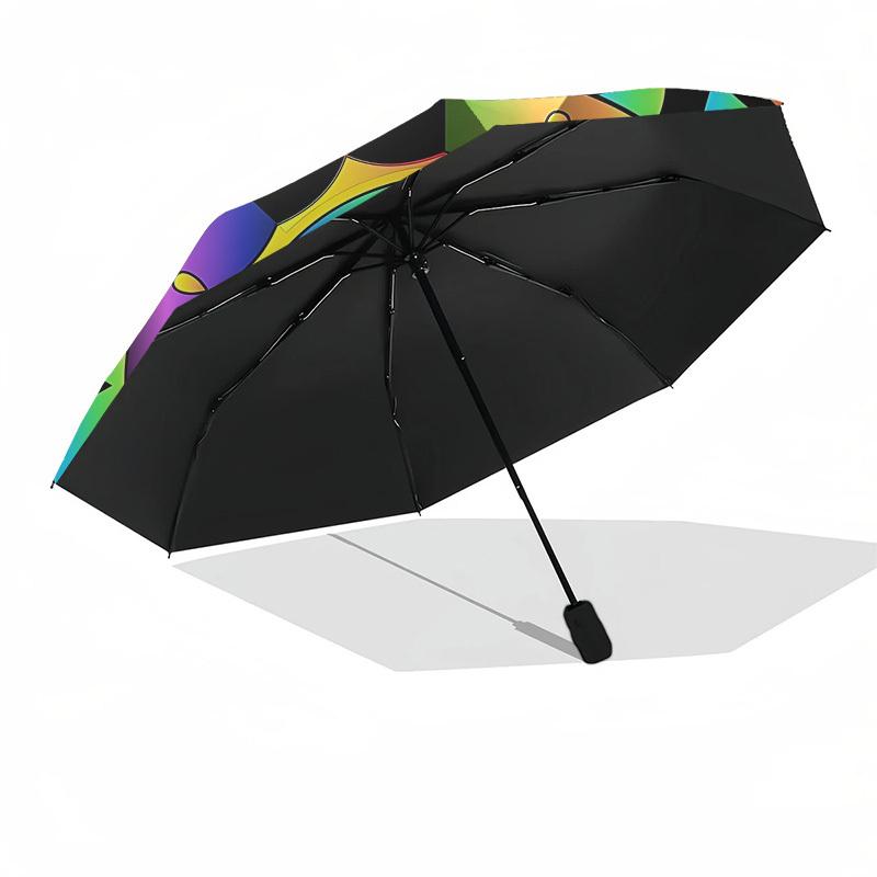 1pc Yin Yang Symbol Automatic Folding Umbrella, Portable Collapsible Design, 8-Rib Iron Frame, Outdoor Accessory yy250905088