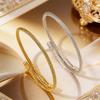 Simple design stainless steel  for girls, high-end steel wire opening non-fading , steel titanium 