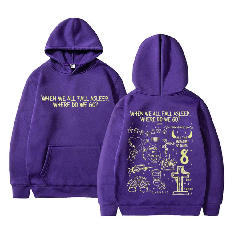 Kiedy wszyscy zasypiamy, dokąd idziemy Bluza z kapturem graficzna Mężczyźni Kobiety Moda Hip Hop Bluza z kapturem Męska Vintage Y2k Oversize Bluzy z kapturem