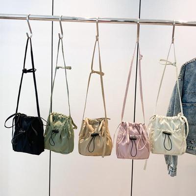 Dámská lehká crossbody taška na telefon - Japonský korejský styl s mašlí a stahovací šňůrkou, ležérní a všestranná peněženka na mince