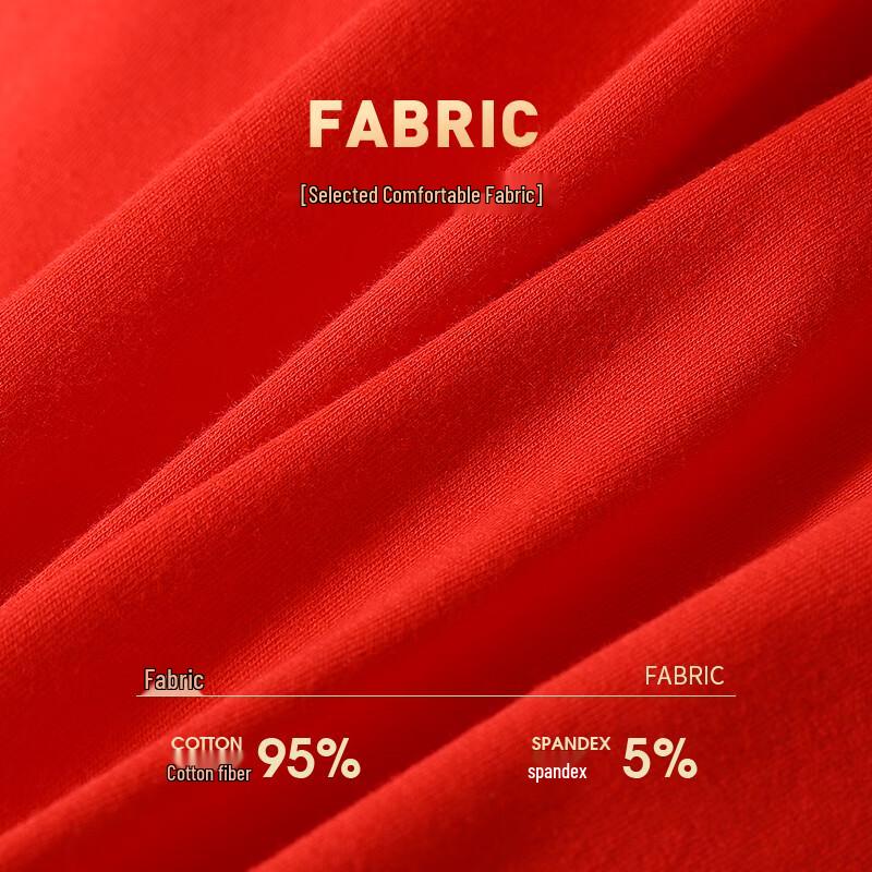 Langsha Men's Auspicious Red Cotton Boxer Briefs & Socks