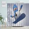 Funny Christmas Snowman Shower Curtains Winter White Forest Cedar Xmas Ball New Year Holiday Decor Bathroom Fabric Bath Curtain