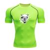 Men's Compression Workout T-Shirt, Ferocious Roaring Wolf Gr