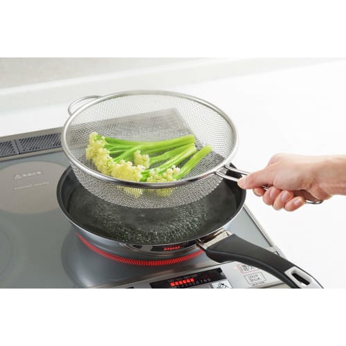 Yoshikawa Japanese-made Frying Pan Boiling Strainer, 25cm, Gift Wrapping Available