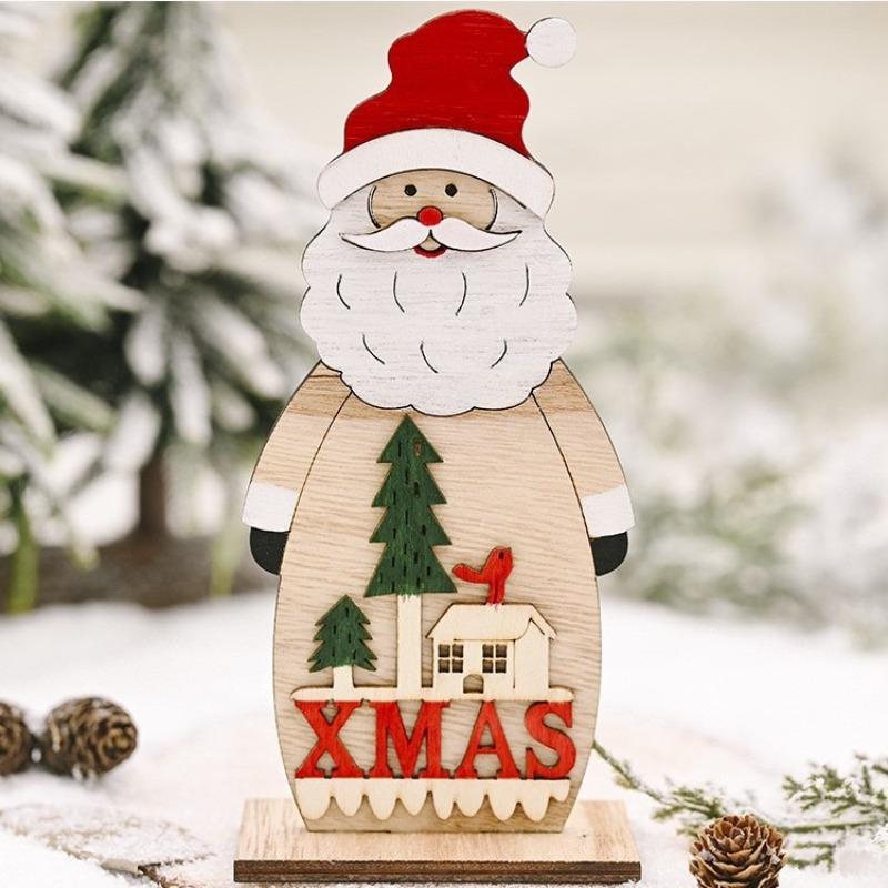 

Рождественские украшения, Маленькие деревянные фигурки снеговиков, Настольные украшения, Создание атмосферы рождественской сцены, Праздничные подарки Model A