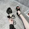 2026 NEW Ladies Sandals Suede Platform High Heels Summer Chunky Women Shoes Sexy Pumps Thick Heels Sandals