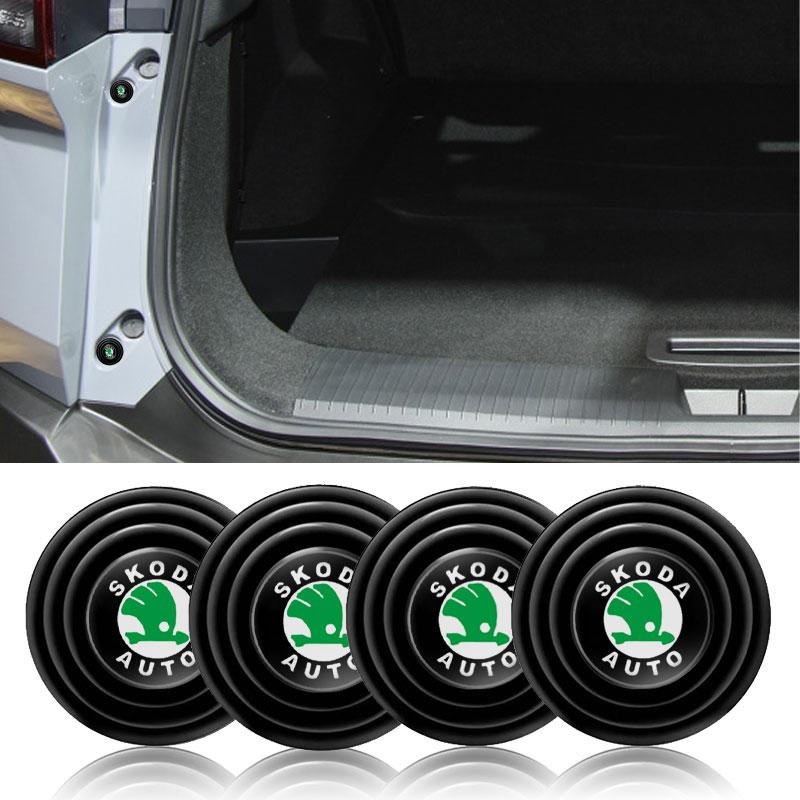 2025 New 4PCS Silicone Car Door Shock Pad Soundproofing Mat Accessories For Skoda Kodiaq Fabia Kamiq Karoq Octavia A5 A7 Rapid S