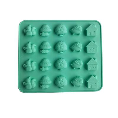 Cartoon Animal Silicone Mold for Chocolate Baking Mushroom Squirrel Hedgehog Nonstick Mould for Homemade Cake Soap Candy