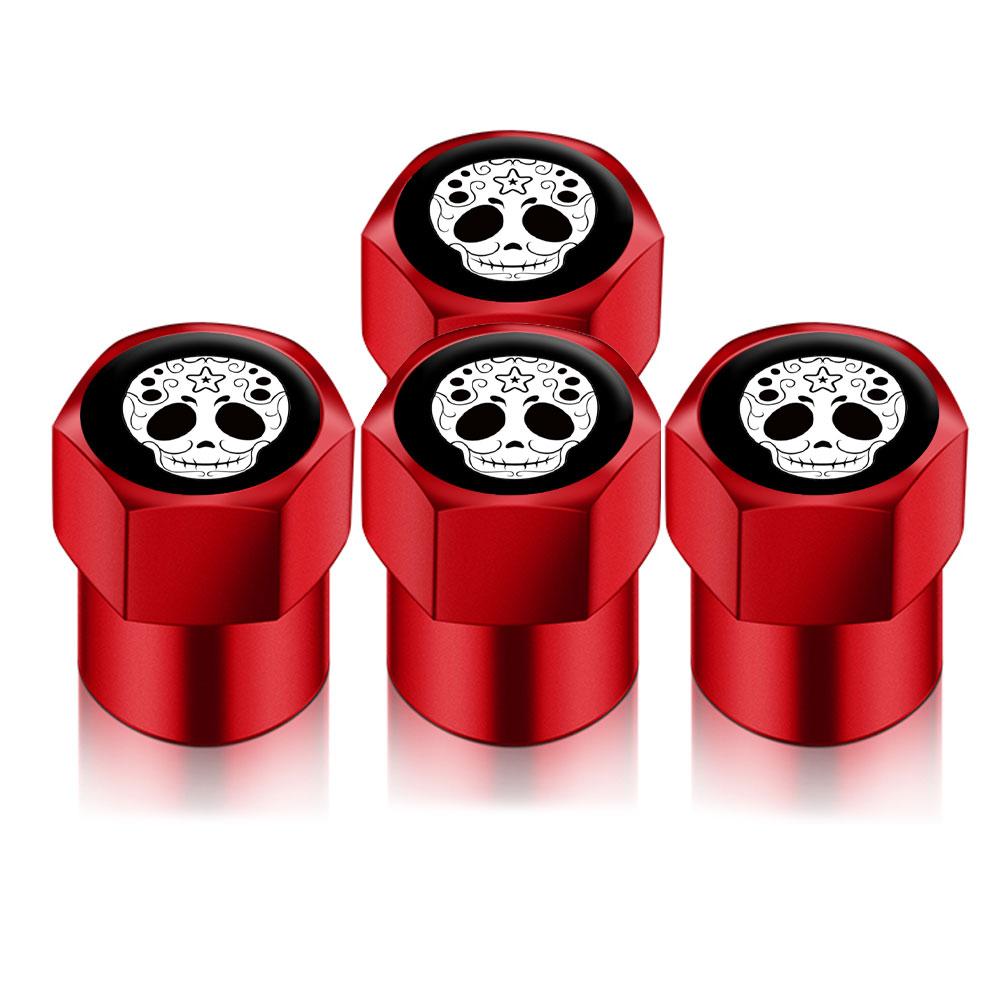 

4 ШТ Универсальные DIY Колпачки на Воздушные Клапаны Шин Автомобильных Колес, Наклейки на Автомобиль, Для Автомобилей, Мотоциклов, Автоаксессуары, Декор, Подарок, В Стиле Черепа красный