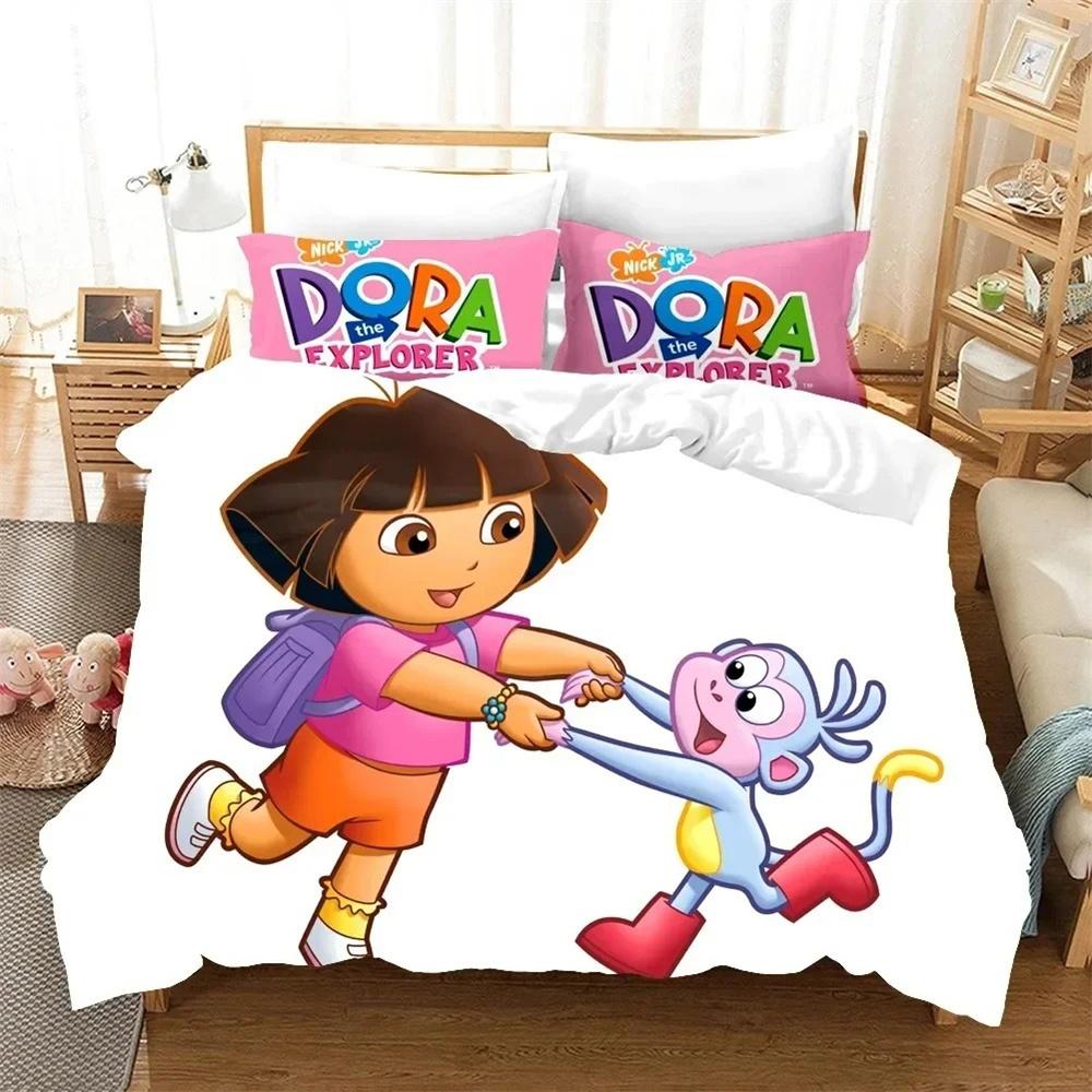 3D Print D Cartoon Explorer Bedding Set Duvet Cover Pillowcase Comforter King Queen Size Boys Adult Bedroom Decor