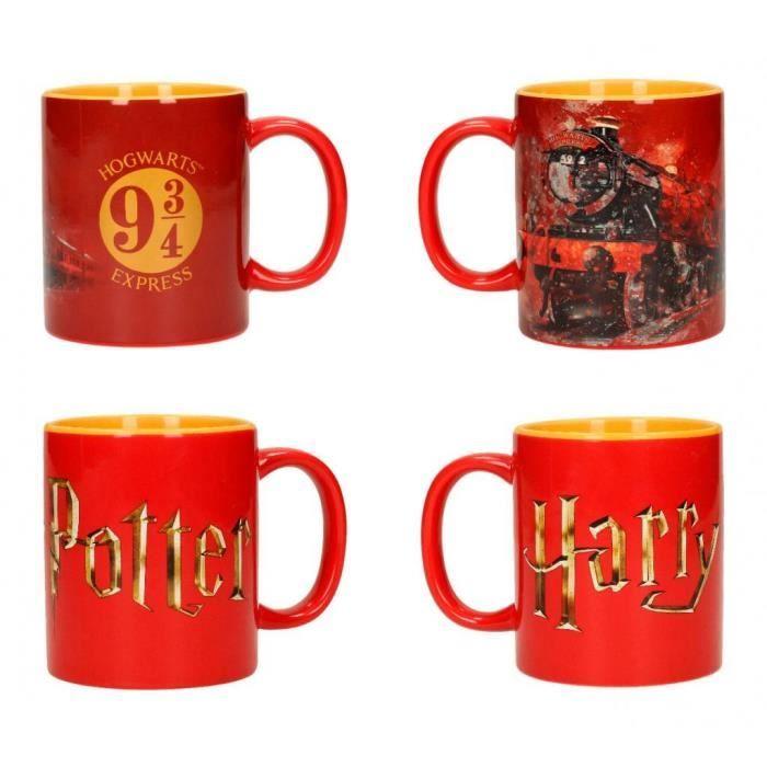 Mug - harry potter - pack 2 - logo - hogwarts express - rouge