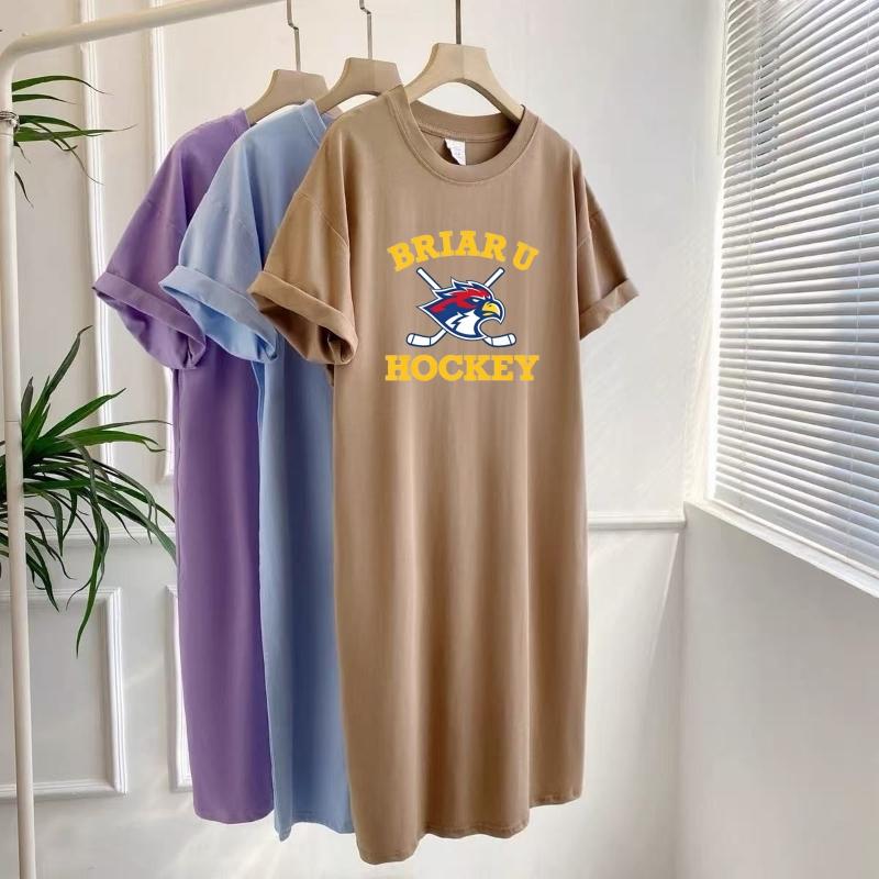 Abito Maglietta Tondo Collo Larga Taglia Larga Fuori dal Campus - Abito Lungo - Camicia da Notte da Donna Stile Rilassato Sopra il Ginocchio
