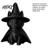 Themed Party Photo Props Gothic Witch Hat Black Cat Figurine, 3D Printed Wizard Cloak Kitten Small Sculpture for Study Room Statue, Spooky Cute