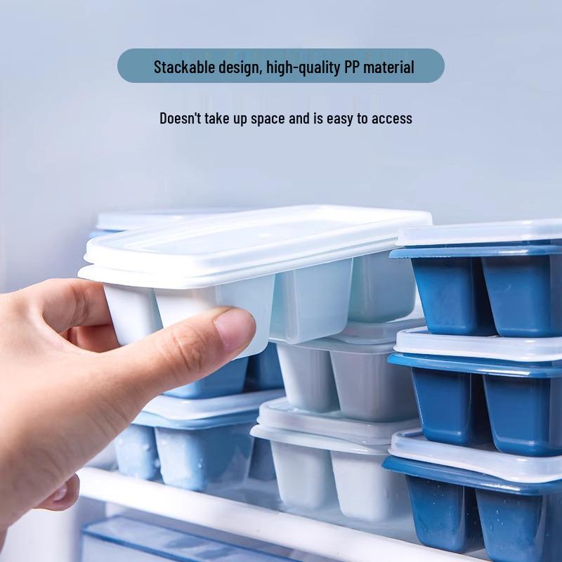 Silicone Ice Cube Tray with Lid, Food-Grade, Soft Bottom for Easy Release, Household Refrigerator Use for Homemade Ice Cubes.