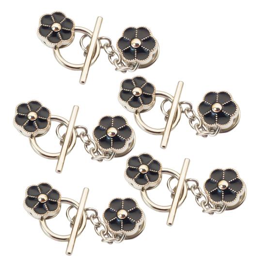 5 Pcs Chain Button Pins Cardigan Closure Fastener No Sewing Detachable Decorative Buttons for Sweaters Cardigans