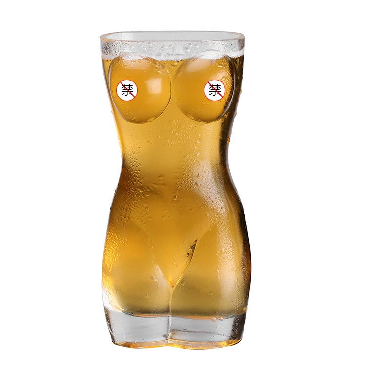 Skleněný pohár ve tvaru těla kreativní dámy a muže pro domácí párty bar