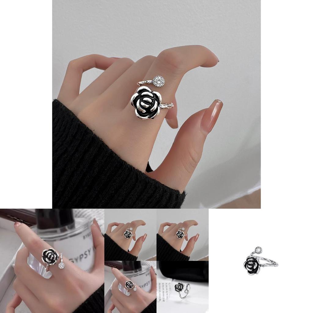 Einzigartiger Vintage Kamelienring für Damen Stilvolles Verstellbares Offener Finger Modeaccessoire