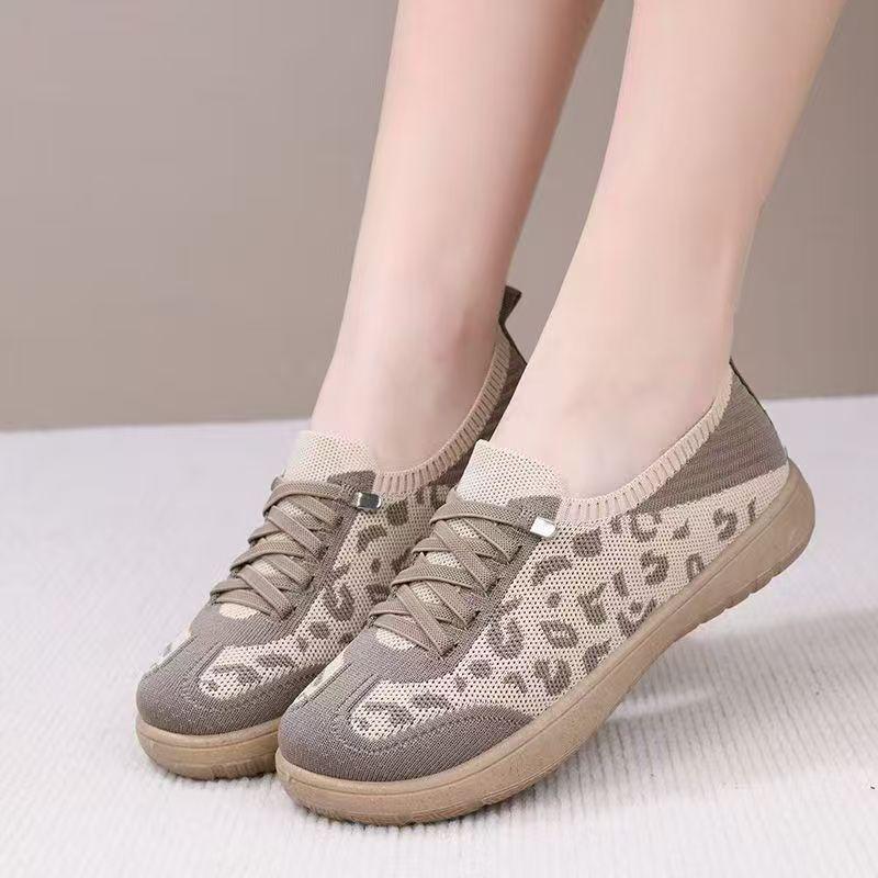 Autumn 2026 Leopard Print Women's Breathable Mesh Shoes - Lightweight, Versatile, Soft Sole, Comfortable Casual Footwear