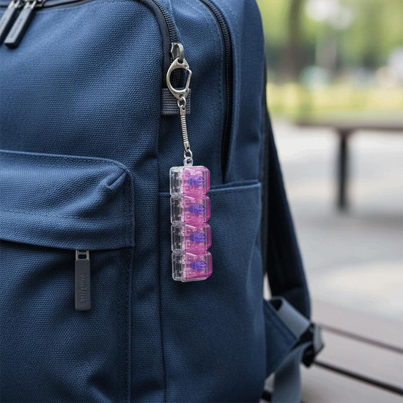 Colored Decompression Buttons 4-Key Pinchable Mechanical Keyboard Stress Relief Buttons Keychain Toy Pendant