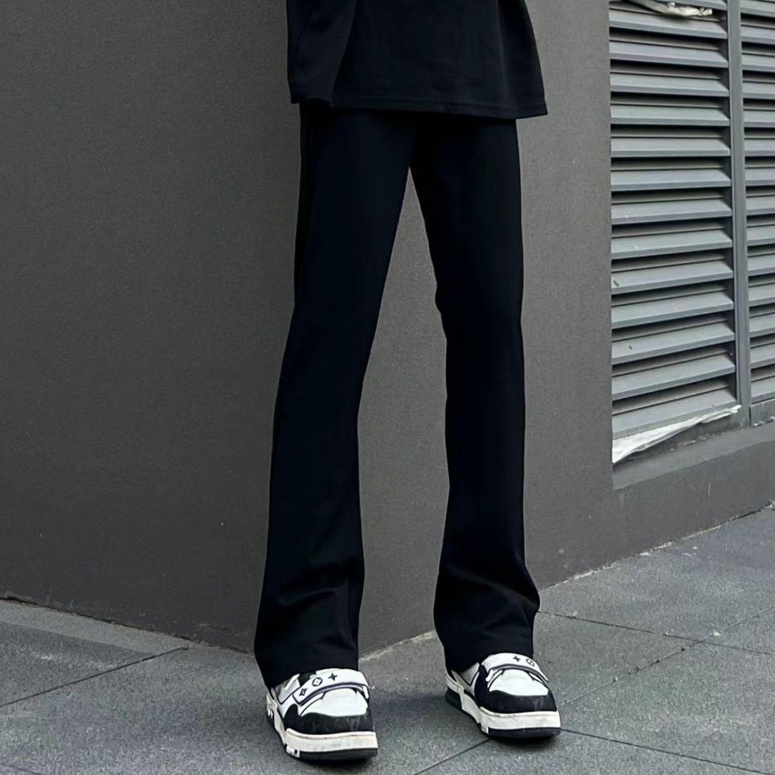 

Unisex Black Fleece-Lined Micro-Flared Slimming Jeans - Casual American-Style Straight-Leg Pants 3XL [150-165 lbs]