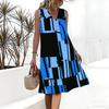 Plus Size V Neck Sleeveless Green Bamboo Brook Stone Path Print For Elegant Summer Holiday Wear