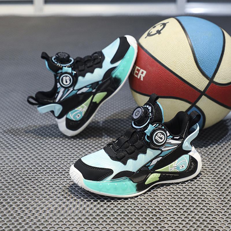 Wiosenne/Jesień/Zima Chłopięce trampki Koszykarskie trampki Lekkie Sportowe Modne Obrotowe Guziki Dziewczęce trampki