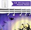Halloween Shower Curtain, Scary Night Witch Pumpkin Full Moon Haunted House Bathroom Curtain Polyester Fabric Waterproof