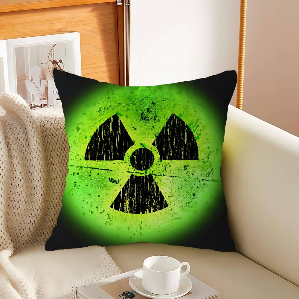 Creative Radiation Logo Personalized Pillow Dust Cover Bedroom Kids Party Decoration Pillowcase Birthday Children Gift