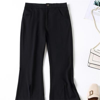 Streetwear Office Work Summer Women's Pants Female High Waist Split Up Flare Pants Capris for Women Trousers Woman
