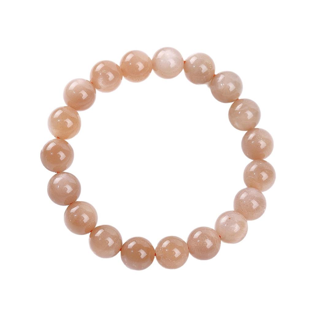 Natural Sunstone Round Bead Bracelet - DIY Jewelry Gift