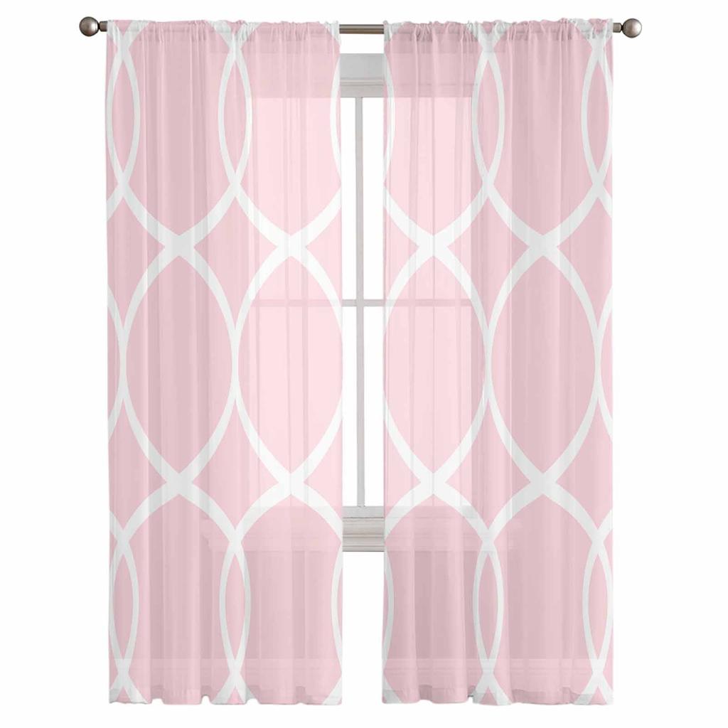 Geometrische abstrakte Linie rosa Schlafzimmer Vorhänge Tüll schiere Vorhang Wohnzimmer Home Decor Voile Vorhänge