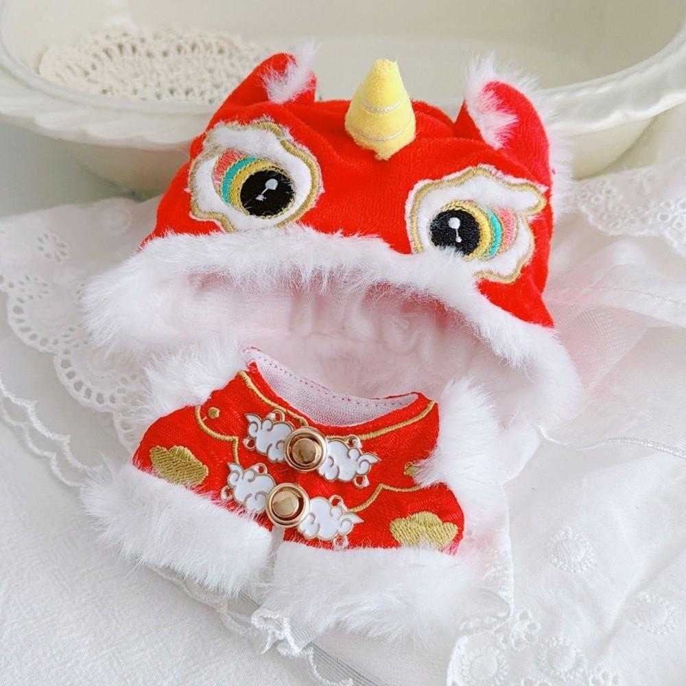 1 set Dancing Lion Doll Clothes Outfit Chinese Style Doll Dress Up Set  New Year Gift