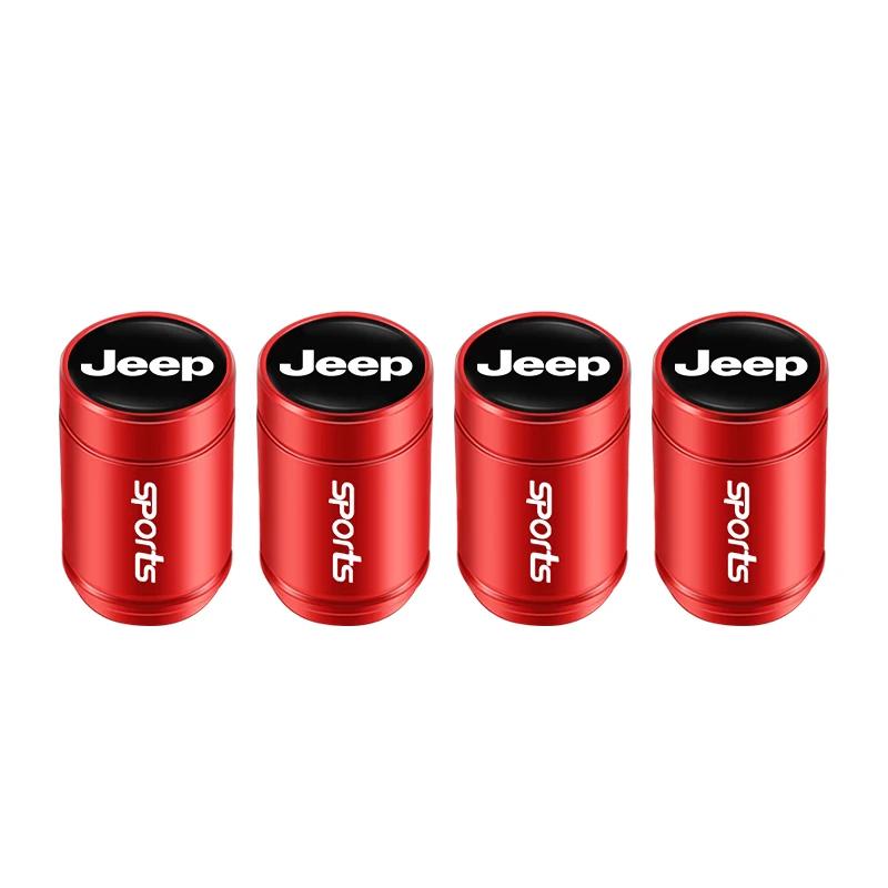 4Pcs Aluminum Alloy Tire Valve Stem Caps Dustproof Air Valve Caps Car Accessories For Jeep Wrangler Grand Cherokee Compass ANT1