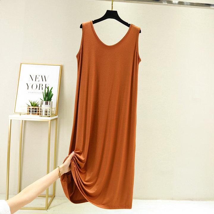 Women's Plus Size Modal Sleeveless Mid-Length Camisole Nightgown